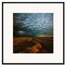 Kehystetty taidepainatus Cloudburst over a field