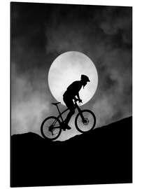 Aluminium print Cyclist silhouette