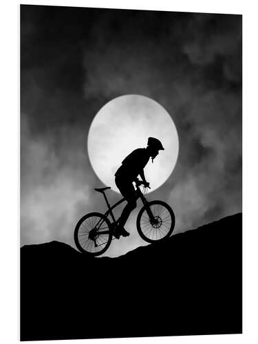 Foam board print Cyclist silhouette