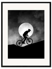 Framed art print Cyclist silhouette