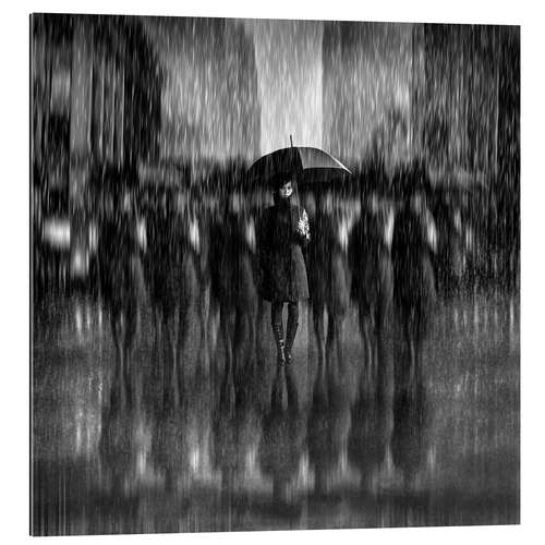 Tableau en plexi-alu Fille sous la pluie