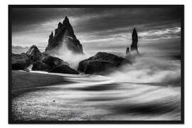 Gerahmter Kunstdruck Küste von Island