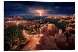 Alubild Blitzschlag über dem Bryce Canyon