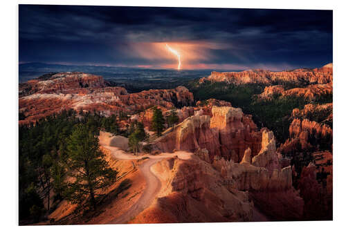 Foam board print Lightning strike over the Bryce Canyon