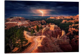 Gallery print Lightning strike over the Bryce Canyon