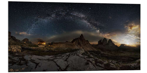 Foam board print Stars over the Dolomites