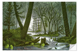 Självhäftande poster Swampy Carboniferous Forest