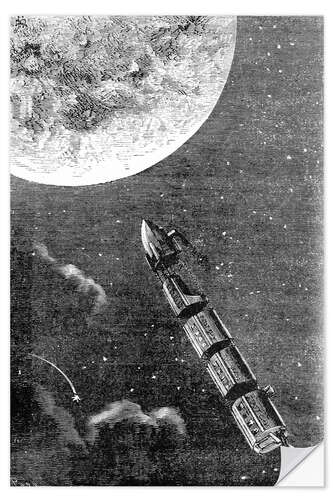 Selvklebende plakat From the earth to the moon
