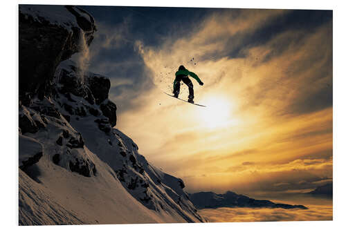 Foam board print Snowboarding at Dusk