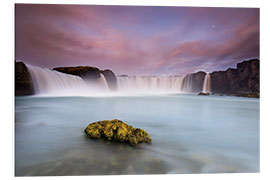 Hartschaumbild Godafoss und der Mond