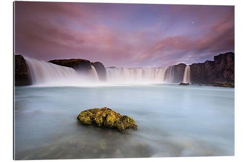 Quadro em plexi-alumínio Godafoss e a lua