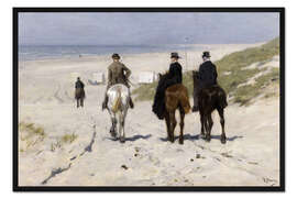 Gerahmter Kunstdruck Morgendlicher Ritt entlang des Strandes