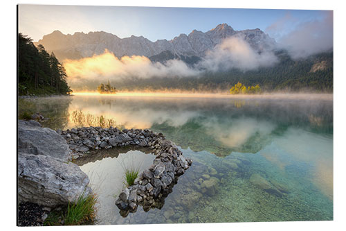 Aluminiumsbilde Autumn morning at the Eibsee