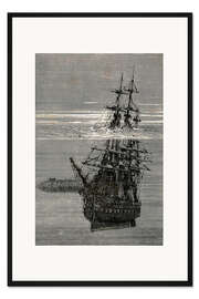 Gerahmter Kunstdruck 20.000 Meilen unter dem Meer, Schiff