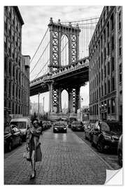 Selvklebende plakat Brooklyn with Manhattan Bridge