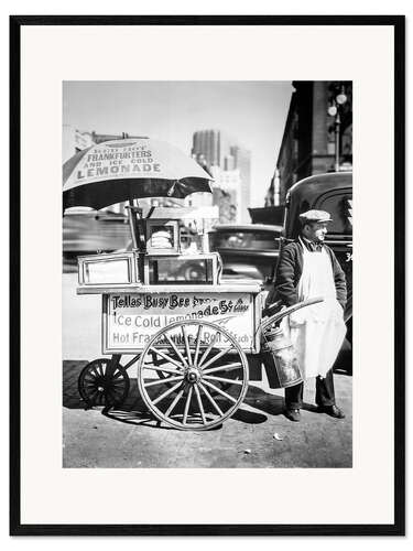 Framed art print Hot dog and sodas stand in Manhattan