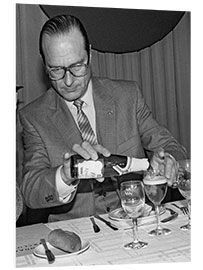 Foam board print Jacques Chirac at a lunch