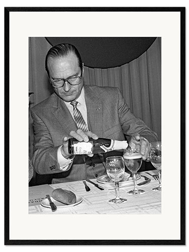 Kunsttryk i ramme Jacques Chirac at a lunch