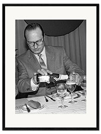 Kunsttryk i ramme Jacques Chirac at a lunch