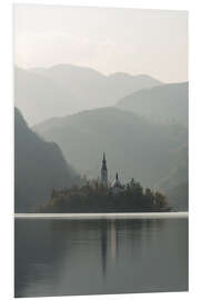 Foam board print Island in the lake Bled in Slovenia