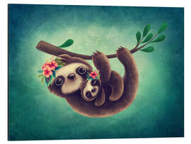 Magnettafel Süßes Faultier mit Baby