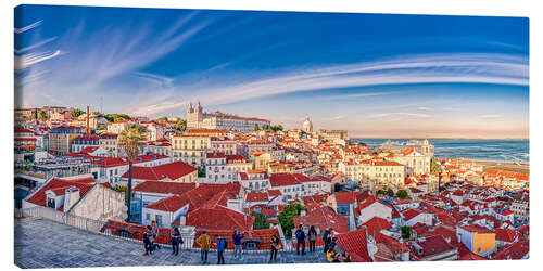 Tableau sur toile L'Alfama à Lisbonne avec le monastère de Saint-Vincent de Fora