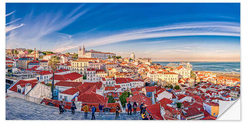 Selvklebende plakat Alfama in Lisbon with São Vicente de Fora monastery