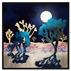 Gerahmter Kunstdruck Mondschein Landschaft