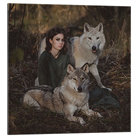 Gallery print The girl and the wolves