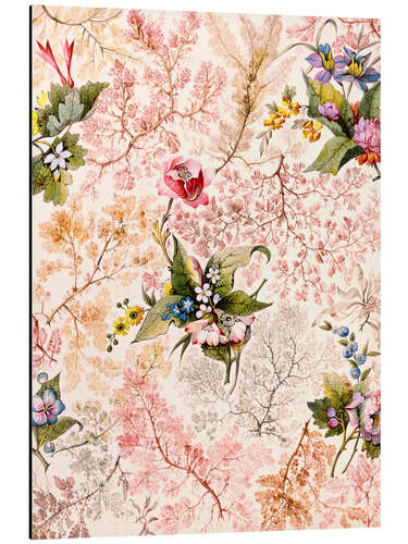Cuadro de aluminio Estampado floral con líquenes