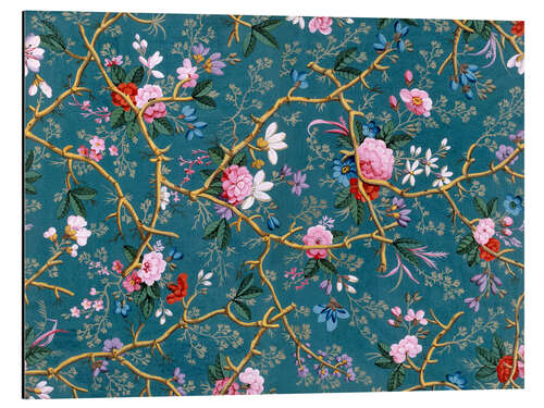 Aluminiumtavla Floral pattern in blue