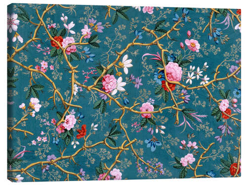 Canvas print Floral pattern in blue