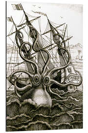 Magnettafel Oktopus greift ein Schiff an