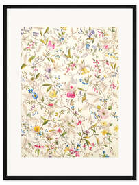 Gerahmter Kunstdruck Blumenmuster