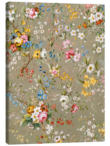 Canvas-taulu Floral pattern beige