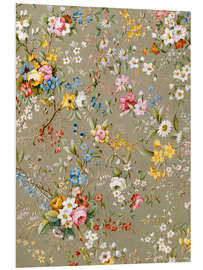 Foam board print Floral pattern beige