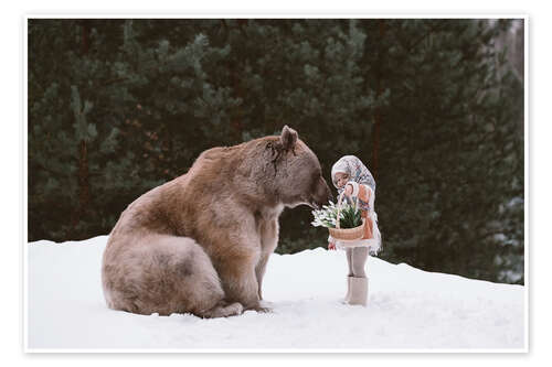 Poster L'ours et la petite fille
