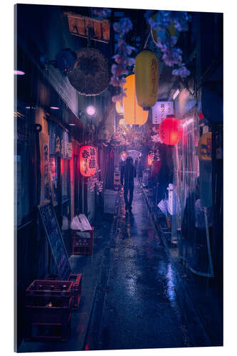 Akryylilasitaulu Tokyo blue rain