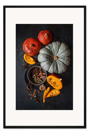 Gerahmter Kunstdruck Herbst auf dem Tisch