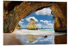 Acrylic print Cathedral Cove New Zealand