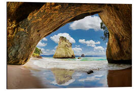 Tableau en aluminium Cathedral Cove en Nouvelle Zélande