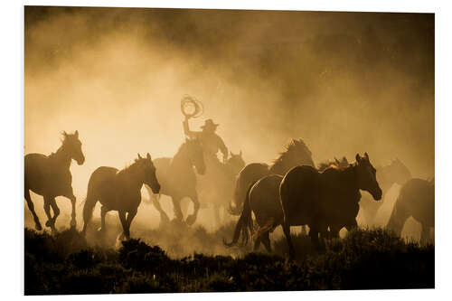 Quadro em PVC Cowboy no rancho do cavalo