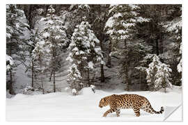 Wandsticker Amur Leopard im Winter