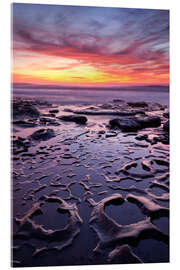 Akryylilasitaulu Tide pool with sunset