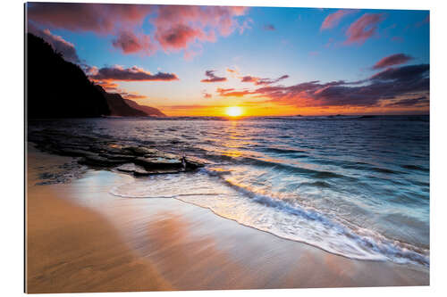 Gallery print Sunset over the Na Pali coast