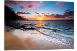 Gallery print Sunset over the Na Pali coast