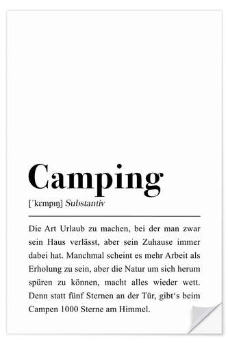 Wall sticker Camping definition (German)