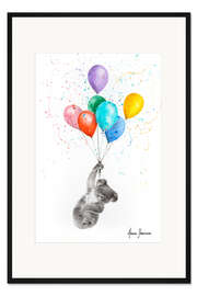 Gerahmter Kunstdruck Koala mit Luftballons