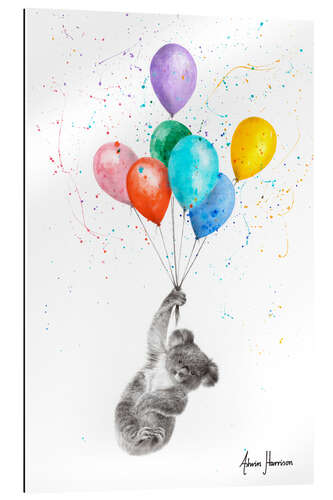 Tableau en plexi-alu Koala avec des ballons