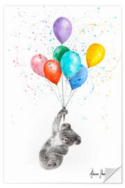 Selvklebende plakat The Koala and The Balloons